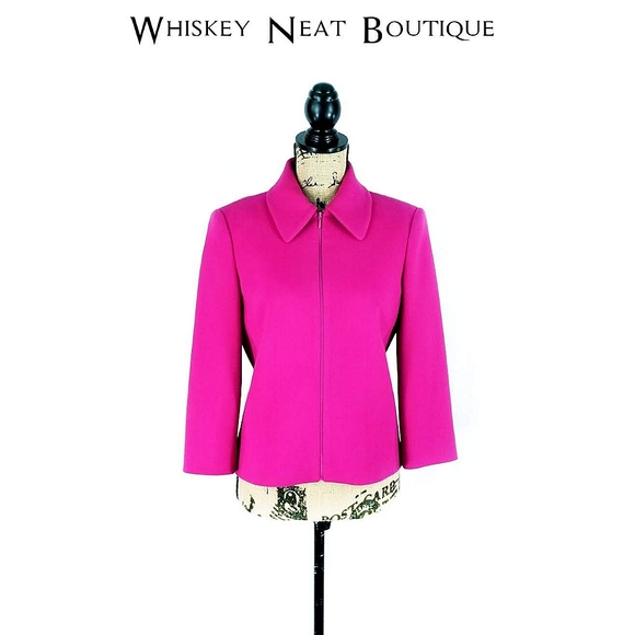 MICHAEL Michael Kors Jackets & Blazers - MICHAEL Michael Kors Hot Pink Retro Wool Blazer Size 8